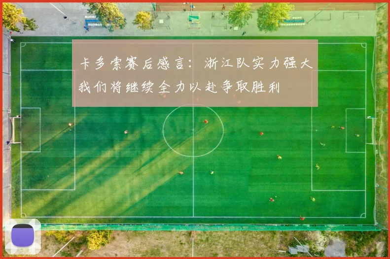 卡多索赛后感言：浙江队实力强大我们将继续全力以赴争取胜利